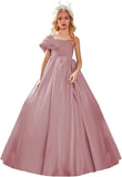 Satin One Shoulder Flower Girl Dresses for Wedding Ball Gown Puffy Pageant Gown Cute First Communion Dress princess dress