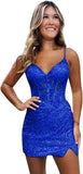 Sparkly Sequin Homecoming Dresses for Teens Short Tight Appliques Mini Formal Prom Cocktail Gown 2025 Wedding Party Dresses