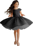 Tutu Festzugskleider Pailletten Blumenmädchenkleid Kurzes Prinzessinnenkleid Ballkleid Blumenmädchenkleider für Hochzeiten 