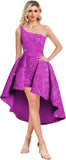 High Low One Shoulder Sequin Homecoming Dresses Short Prom Dresses Sparkly A Line Cocktail Midi Dress graduation dress