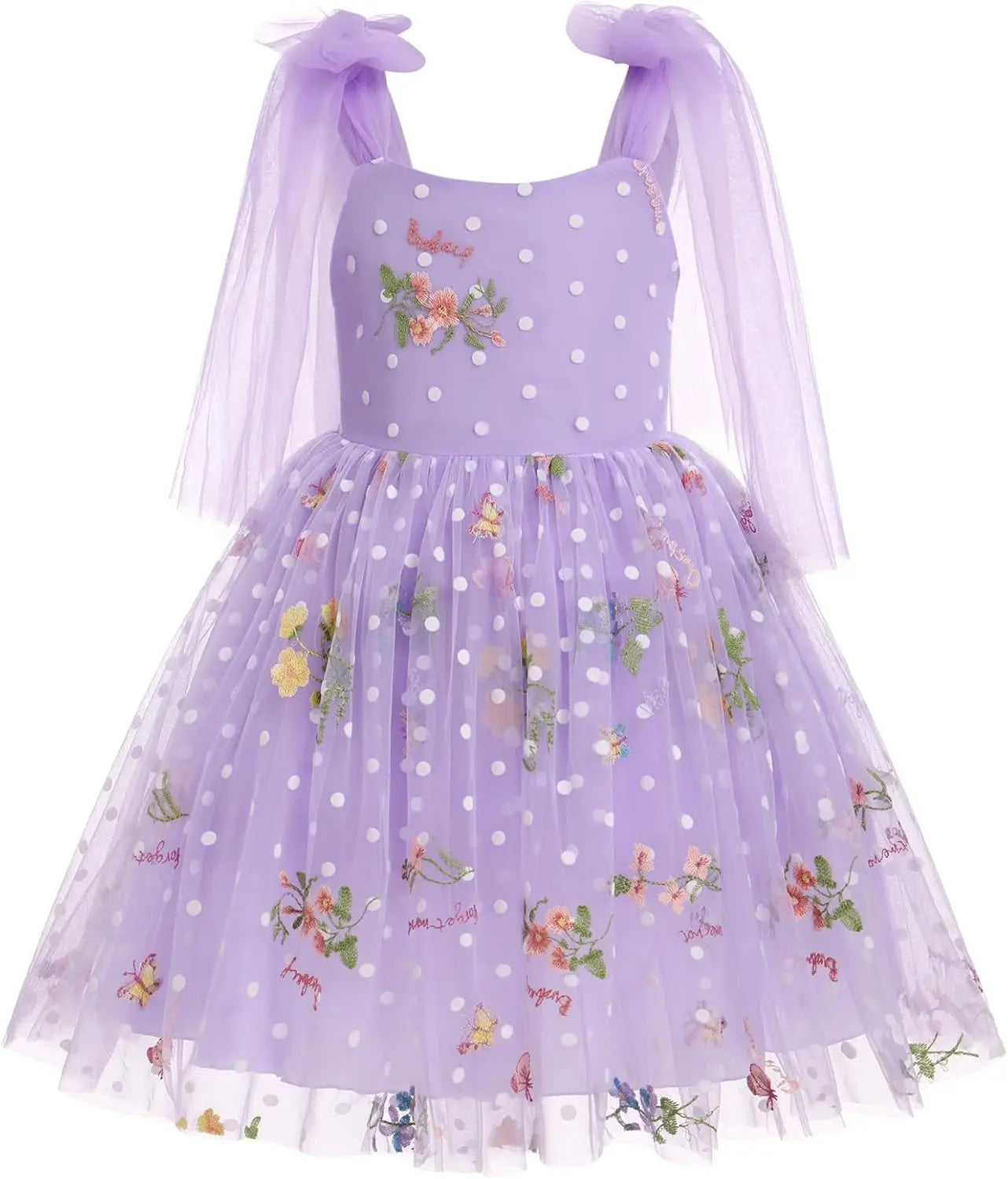 Blumenmädchenkleid, ärmellos, Spaghettiträger, floral bestickt, Prinzessinnenkleid, Kleinkind, Geburtstagsparty, Fee, Tüllkleid 