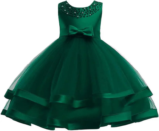 Vestido de desfile para bebé, para niñas pequeñas, de 3 meses a 9 años, con tutú y flores, para boda, de princesa 