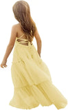 Boho Wedding Flower Girl Tulle Pageant Dresses for Kids First Communion Formal Dress Backless Prom Ball Gowns princess dress