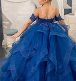 Vestidos de desfile de princesas para niñas de flores 2026 con encaje bordado, tallas grandes, tul en capas, vestidos de primera comunión para niñas. 