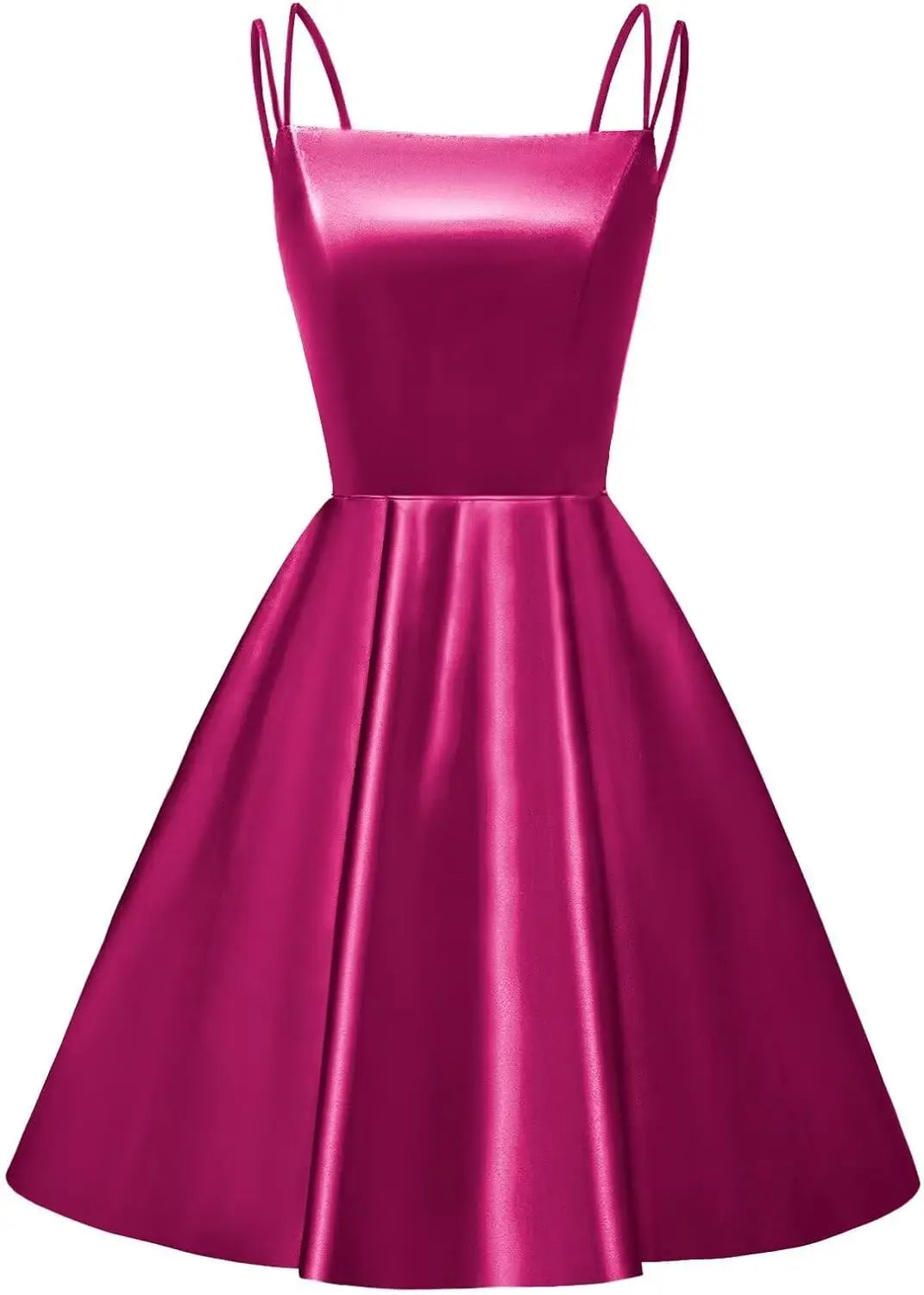 Satin Homecoming-Kleider für Teenager, kurze Ballkleider 2025, Spaghettiträger, Cocktailparty-Kleid, Abschlusskleid, Minikleid 