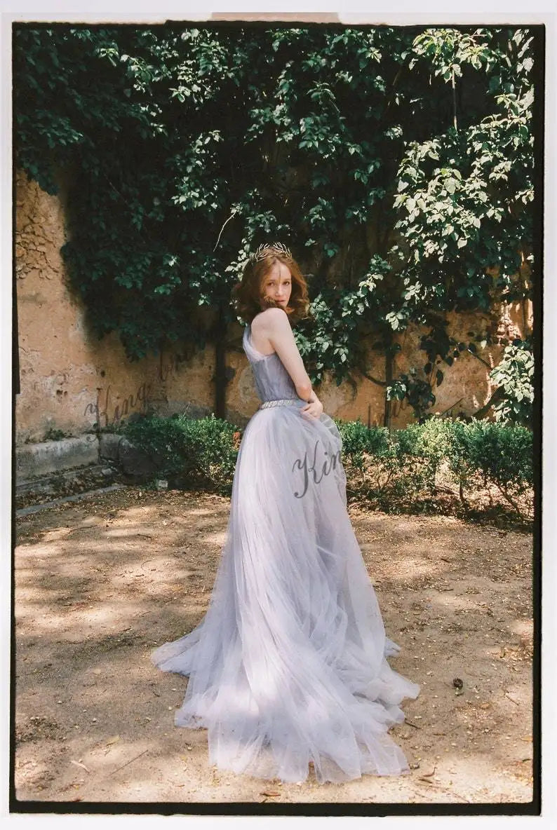 One shoulder wedding dress Draped Corset bridal gown  evening prom dresses formal party dress women elegant