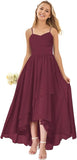 Vestidos de dama de honor para bodas, de gasa alta y baja, plisados, con tirantes finos, vestido de fiesta formal, vestidos de dama de honor para bodas 