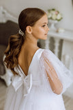 Tüll Schleife Perle Blumenmädchen Kleider Tutu Tüll Satin Junior Brautjungfer Baby Festzug Kleid für Mädchen Ballkleid Party und Hochzeit 