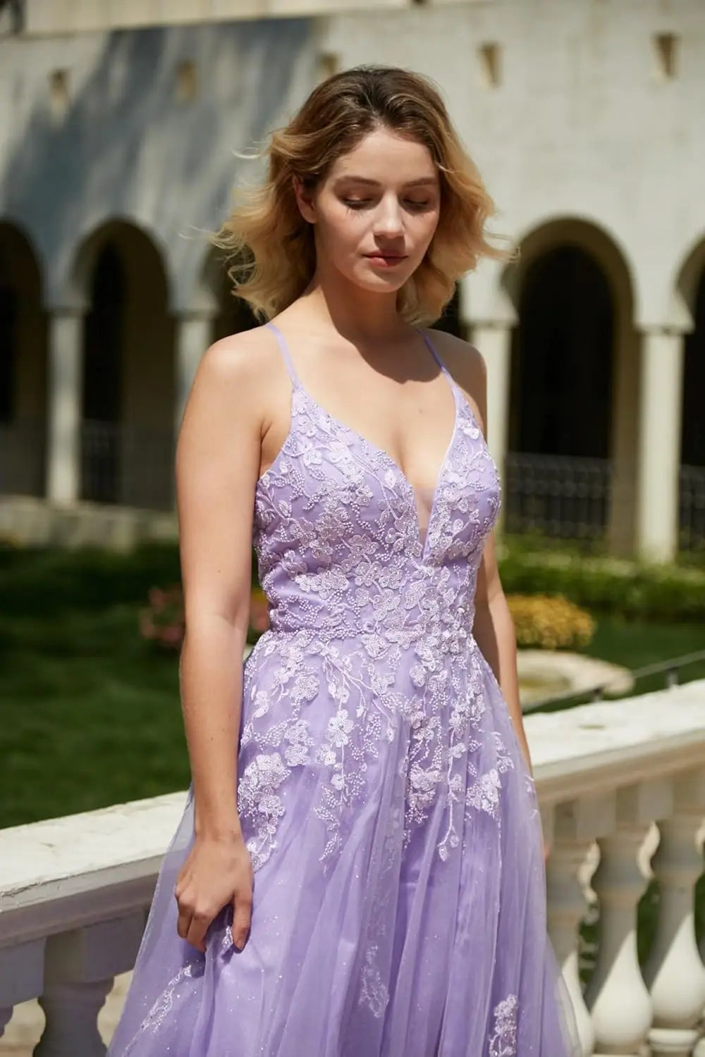 Tüll-Spitzen-Applikationen, Ballkleid, langes Ballkleid für Damen, Spaghettiträger, Korsett, rückenfreies Abendkleid 