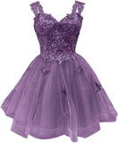 3D Butterfly Short Homecoming Dresses Sparkly Tulle Prom Dress Teens Off Shoulder DAMA Dresses for Quinceanera