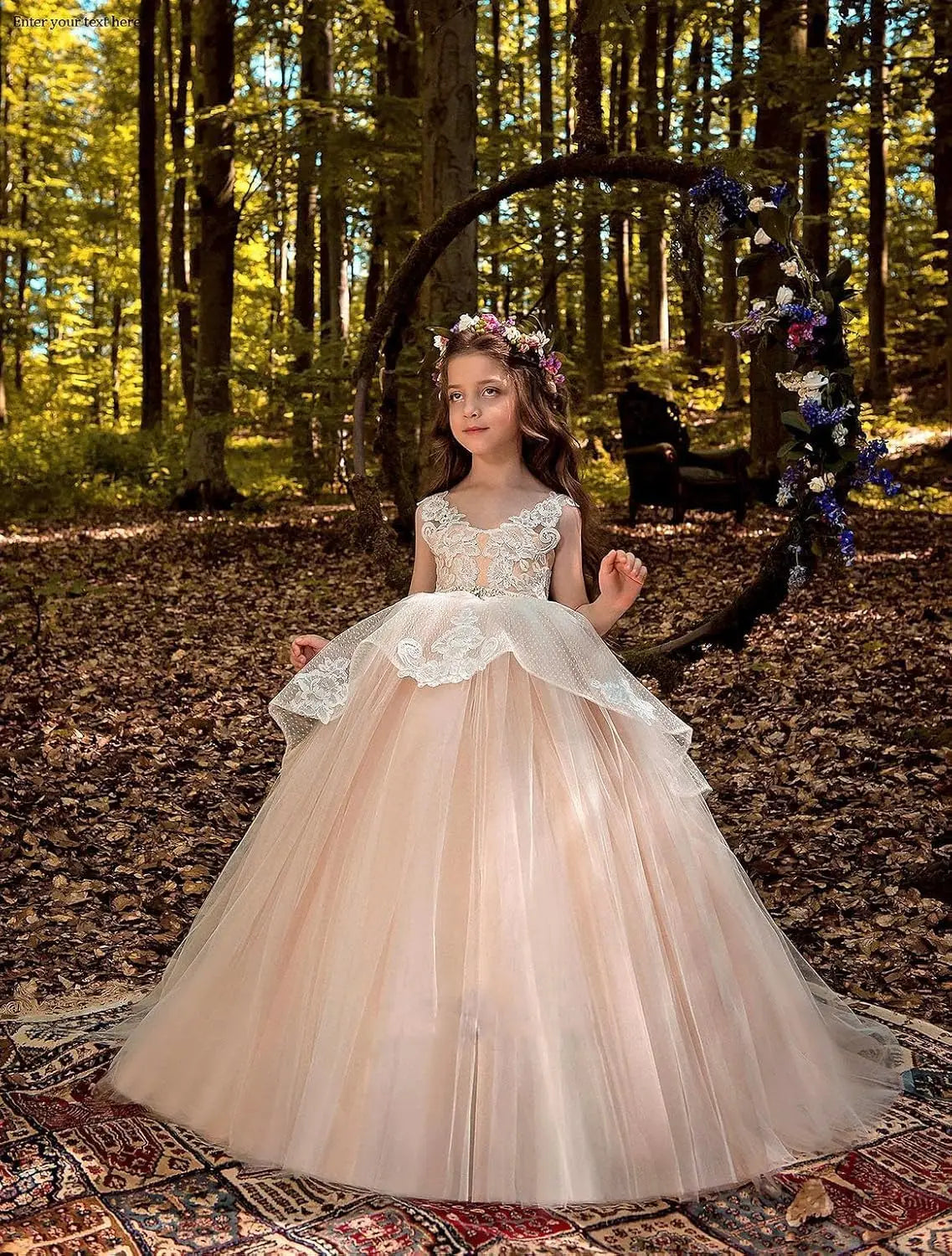 Vestido de niña de flores de tul con apliques de princesa, falda de tul abullonada, vestidos sin mangas para desfiles infantiles, vestidos de baile 