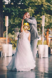 First Communion Dresses for Girls Tulle Flower Girl Dress for Wedding 3D Flower Appliques Dress