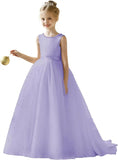 Flower Girl Tulle Tutu Dress for Kids Wedding Girl First Communion Pageant Dresses Princess Prom Ball Gowns with Bow