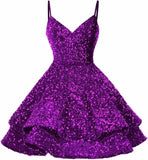 Homecoming-Kleider 2025 Spaghettiträger Kurzes Ballkleid Funkelnde A-Linie Cocktailkleider Party Kurzes Ballkleid Ballkleid 