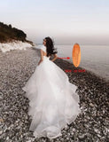 Custom made One Shoulder Tulle Prom Dresses Long Quinceanera Dress Ball Gown Organza Puffy Wedding Dress for Bride Bridal Gowns