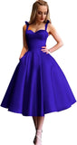 Damen Spaghettiträger Kurzes Satin Ballkleid Homecoming Kleid Sweetheart A-Linie Ballkleid Cocktailkleid mit Tasche 