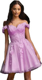 Vestidos de fiesta de tul con hombros descubiertos 2025, vestidos de fiesta cortos de encaje estilo princesa, vestidos de graduación 