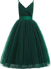 Cuello en V Verde Esmeralda