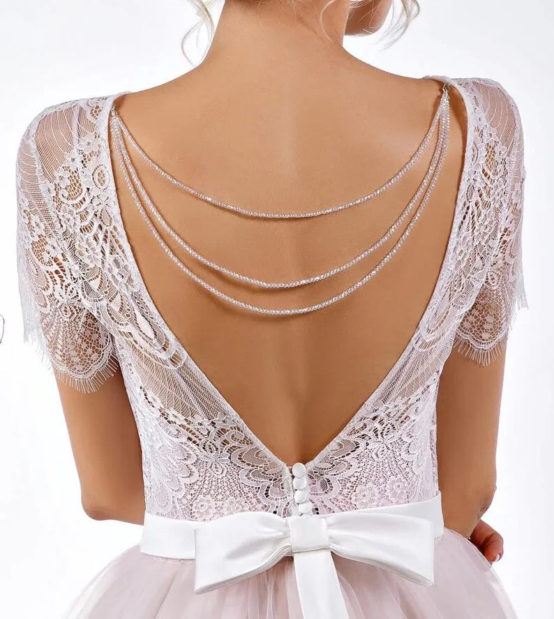 Vestido de novia sin espalda de tul suave, vestido de novia con escote en forma de corazón y cuentas, vestido de novia bohemio de dama de honor de corte A personalizado 