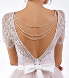 Vestido de novia sin espalda de tul suave, vestido de novia con escote en forma de corazón y cuentas, vestido de novia bohemio de dama de honor de corte A personalizado 