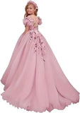 Tulle Flower Girl Dresses for Wedding Girls First Communion Dress Puff Sleeves Ball Gown girls dresses for party and wedding