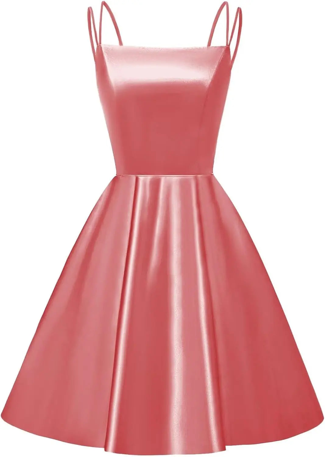 Satin Homecoming-Kleider für Teenager, kurze Ballkleider 2025, Spaghettiträger, Cocktailparty-Kleid, Abschlusskleid, Minikleid 