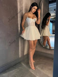 Elopement Kurze Brautkleider Korsett Brautkleid Glitzernd Schlichtes Brautkleid Abschlussball Cocktailkleid 