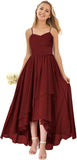 Vestidos de dama de honor para bodas, de gasa alta y baja, plisados, con tirantes finos, vestido de fiesta formal, vestidos de dama de honor para bodas 