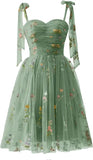 Flower Embroidery Tulle Short Homecoming Dresses for Teens Mini Spaghetti Straps Formal Prom Evening Party Gown cocktail dress