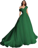 Custom made One Shoulder Tulle Prom Dresses Long Quinceanera Dress Ball Gown Organza Puffy Wedding Dress for Bride Bridal Gowns