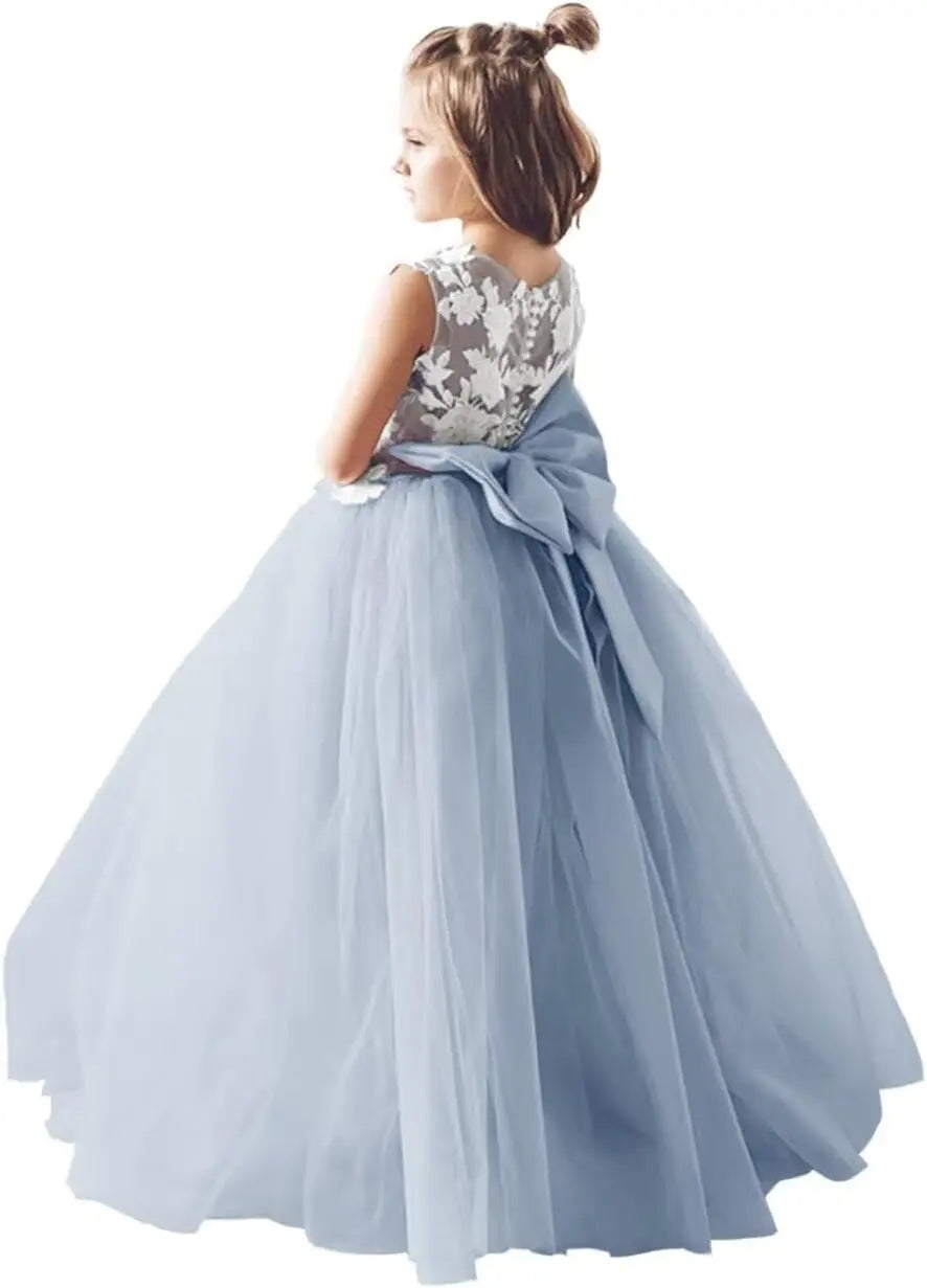 Tulle Flower Girl Dress for Wedding Bridesmaid First Communion Dresses Princess Pageant Party Gown pageant dresses for girls