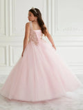 Vestidos de tul rosa con apliques dorados y esponjosos sin mangas para bodas, fiestas de cumpleaños, banquetes, comuniones y niñas de las flores. 
