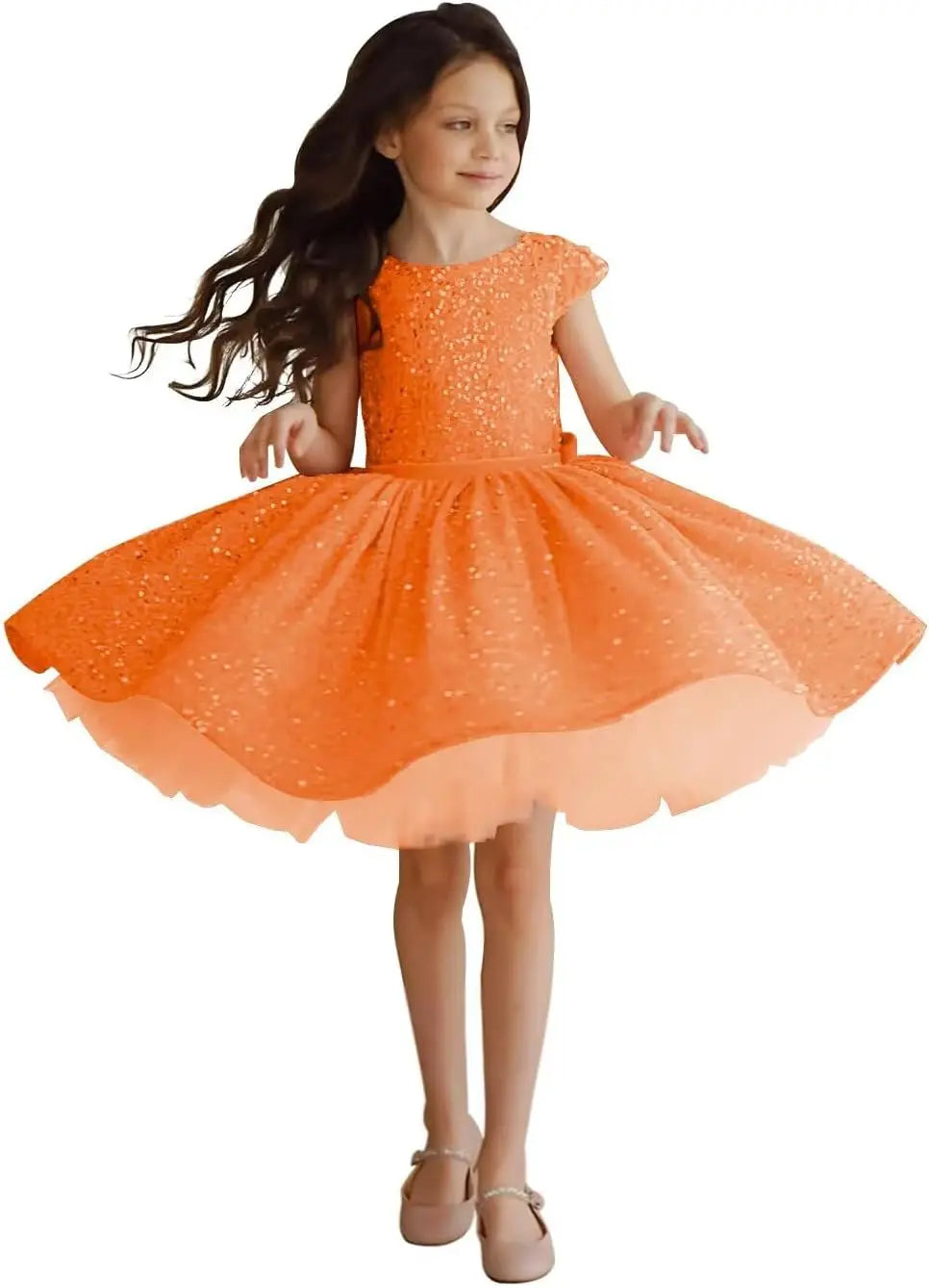 Tutu Festzugskleider Pailletten Blumenmädchenkleid Kurzes Prinzessinnenkleid Ballkleid Blumenmädchenkleider für Hochzeiten 