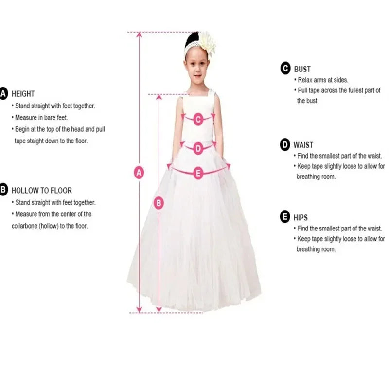 First Communion Gowns Customized White Flower Girl Dresses Pageant Gown for Wedding Lace Floor Length Princess Birthday Party