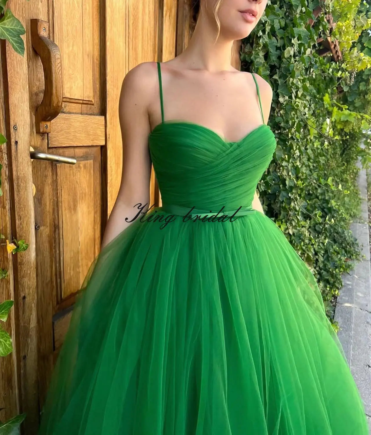 Junior-Brautjungfern-Tüll-Ballkleider in Teelänge für Frauen, Korsett, Herzausschnitt, Spaghettiträger, Teenager, formelle Abendkleider 