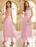 Sequin Dress for Woman Vintage A Line Wedding Formal Swing Mesh Prom Dress Sleeveless Cocktail Maxi Gowns