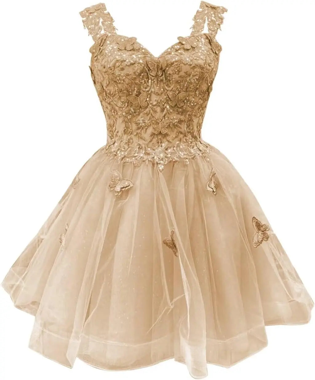 3D Butterfly Short Homecoming Dresses Sparkly Tulle Prom Dress Teens Off Shoulder DAMA Dresses for Quinceanera