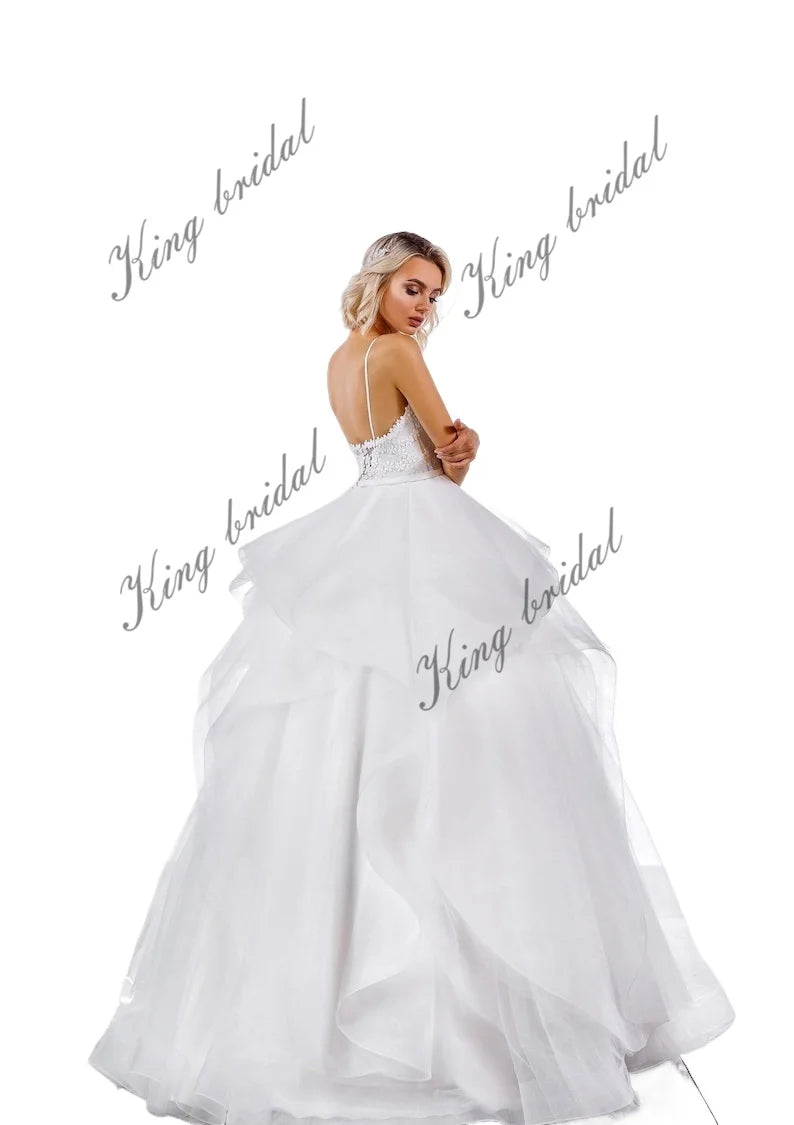 Vestido de novia con tirantes finos, vestido de novia de tul, vestido de novia con escote corazón floral, vestido de novia con corsé, vestido de dama de honor, vestidos de novia personalizados 