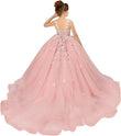 Tulle Flower Girl Dresses for Wedding Floral Appliques Princess Pageant Dress Girls Birthday Party Ball Gown