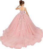 Tulle Flower Girl Dresses for Wedding Floral Appliques Princess Pageant Dress Girls Birthday Party Ball Gown