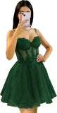 Glitter Tulle Homecoming Dress 3D Flowers Spaghetti Straps Short Prom Dresses for Teens cocktail dresses  mini dress