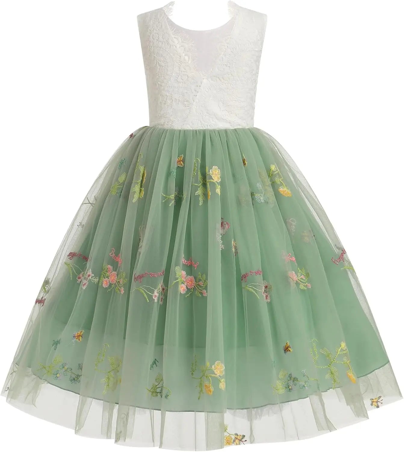Vestido de niña de las flores, princesa, sin mangas, floral, bordado, para verano, boda, desfile, cumpleaños, tutú, vestido de tul 