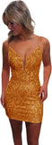 Vestidos de fiesta ajustados con lentejuelas brillantes y sexys para adolescentes, vestidos cortos de encaje con purpurina para fiesta de graduación, vestido de cóctel sin espalda para mujer, vestido de club 