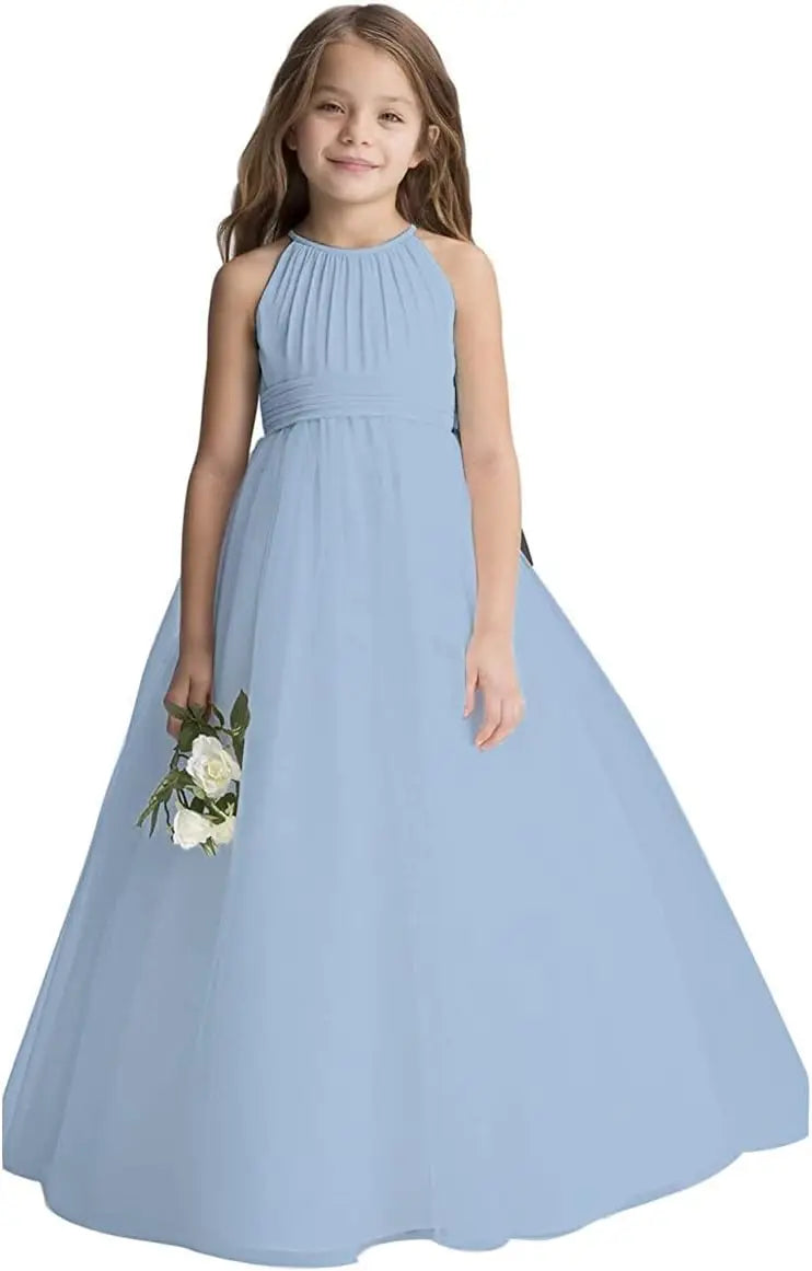 Vestidos de gasa de tul para niñas de flores, vestidos de fiesta para bodas, desfiles, vestidos de fiesta, vestidos de niñas para fiestas y bodas 