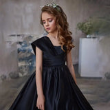 Satin One Shoulder Flower Girl Dresses for Wedding Ball Gown Puffy Pageant Gown Cute First Communion Dress princess dress