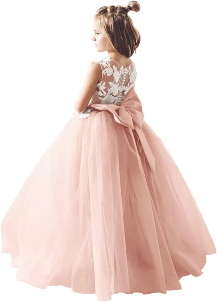 Tulle Flower Girl Dress for Wedding Bridesmaid First Communion Dresses Princess Pageant Party Gown pageant dresses for girls