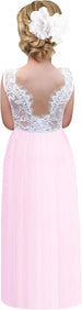 Maxivestido rosa sin mangas