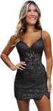 Sparkly Sequin Homecoming Dresses for Teens Short Tight Appliques Mini Formal Prom Cocktail Gown 2025 Wedding Party Dresses