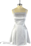 Satin Homecoming-Kleider für Teenager, kurze Ballkleider 2025, Spaghettiträger, Cocktailparty-Kleid, Abschlusskleid, Minikleid 