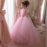 Pink Tulle With Belt Single Shoulder For Wedding Birthday Party Prom Banquet Princess Gowns Customized Flower Girl Dresses
